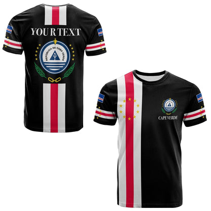 Custom Cape Verde T-Shirt Striped Version Black Graphic Tee