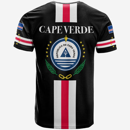 Cape Verde T-Shirt Striped Version Black Graphic Tee