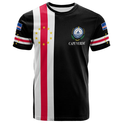 Cape Verde T-Shirt Striped Version Black Graphic Tee