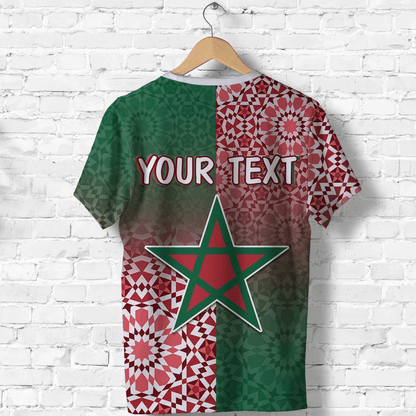 Custom Morocco Pattern T-Shirt Coat Of Arms Graphic Tee