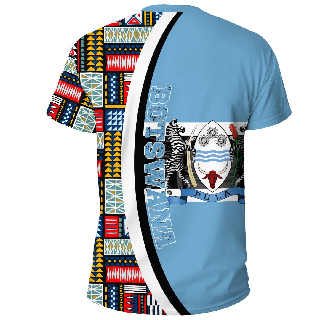Botswana Flag and Kente Pattern Special Graphic Tee