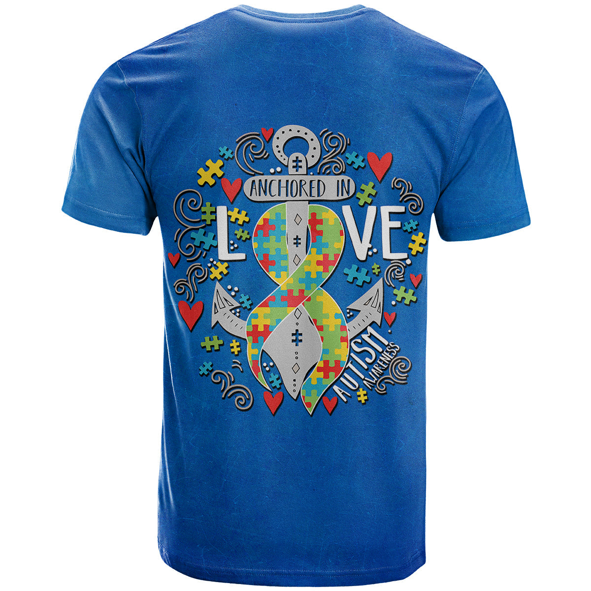 Autism Awareness Month Marine Life Anchor In Love T-Shirt Graphic Tee