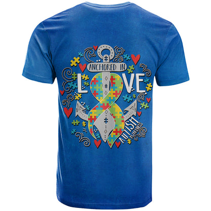 Autism Awareness Month Marine Life Anchor In Love T-Shirt Graphic Tee