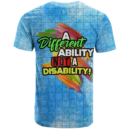 Autism Acceptance Month A Different Ability Not A Disability T-Shirt Graphic Tee