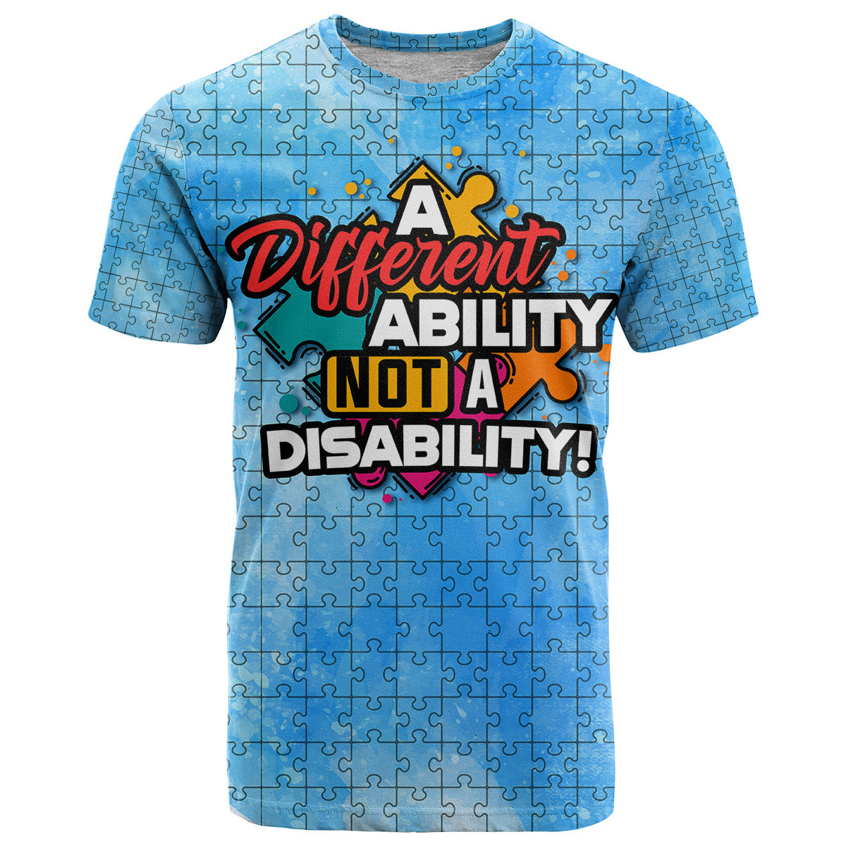 Autism Acceptance Month A Different Ability Not A Disability T-Shirt Graphic Tee