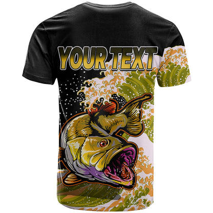 Custom Bass Fishing Yellow T-Shirt Graphic Tee