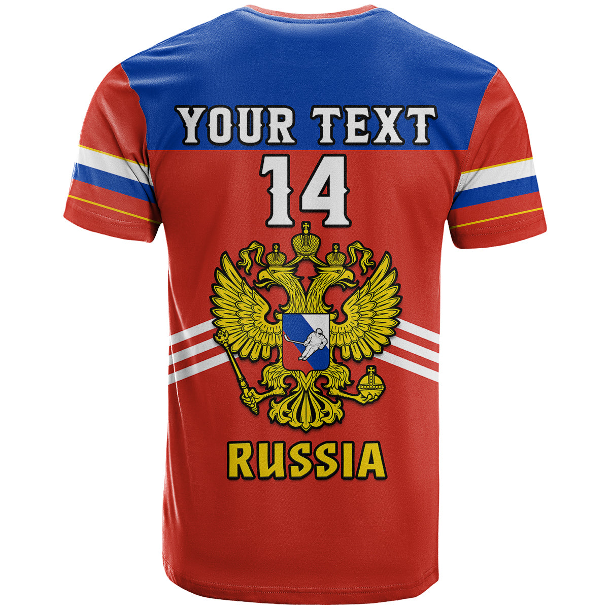 Custom Russia Hockey Red Sporty Style T-Shirt Graphic Tee