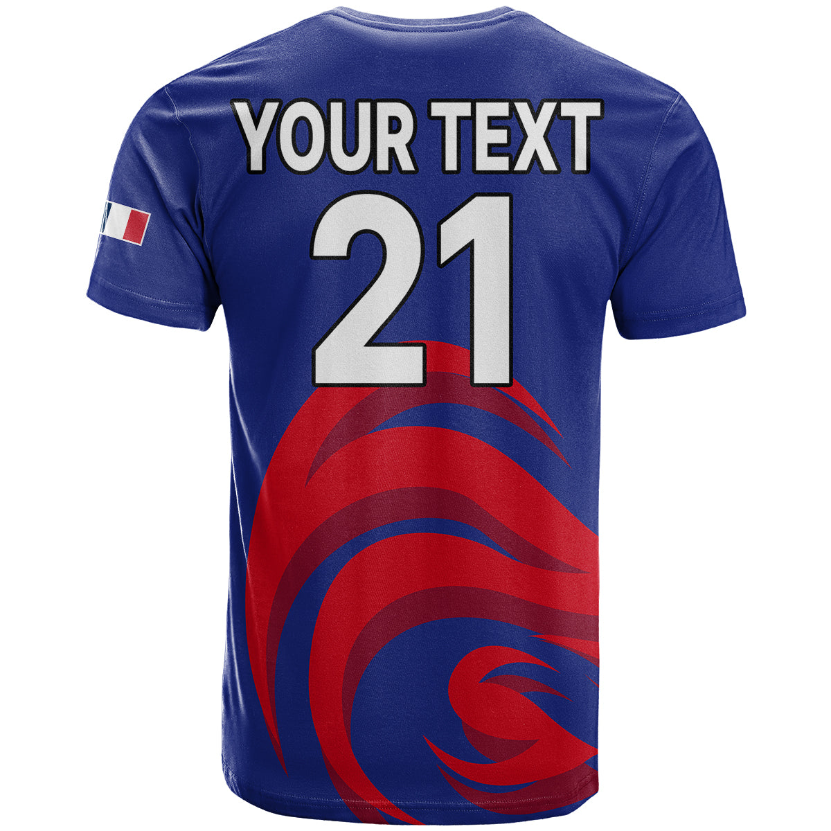 Custom France Rugby 7s Les Bleus Roosters T-Shirt Graphic Tee