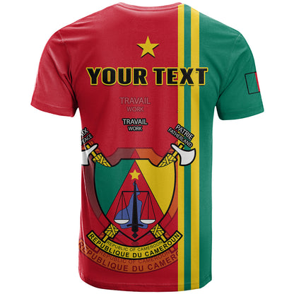 Custom Cameroon Happy Unity Day Cameroun Coat Of Arms T-Shirt Graphic Tee