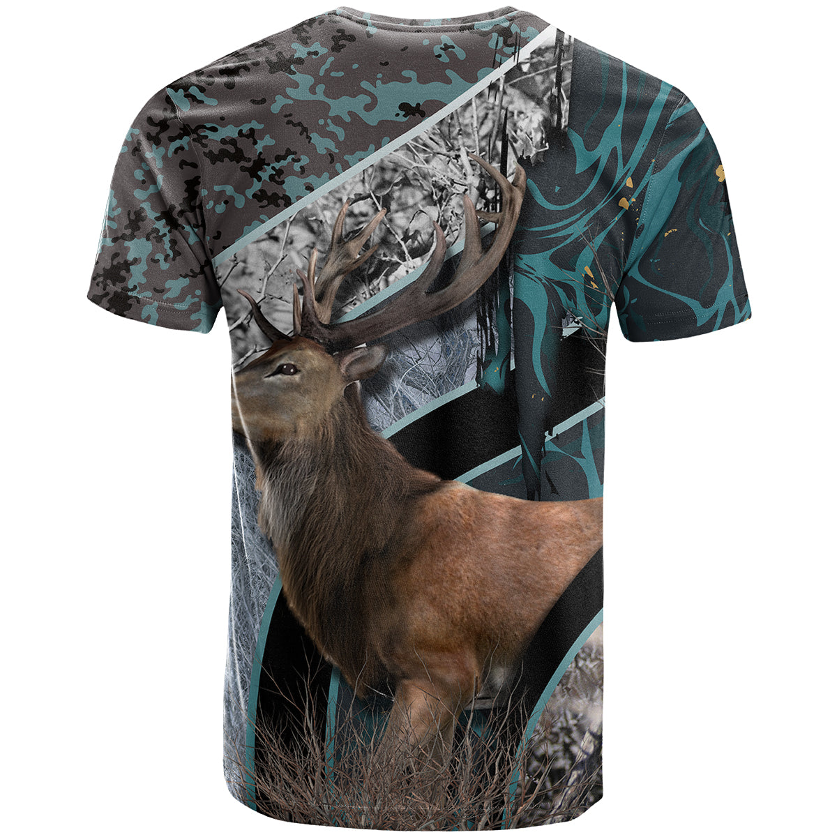 Deer Hunting Abstract Pattern T-Shirt Graphic Tee