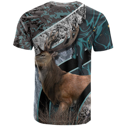 Deer Hunting Abstract Pattern T-Shirt Graphic Tee