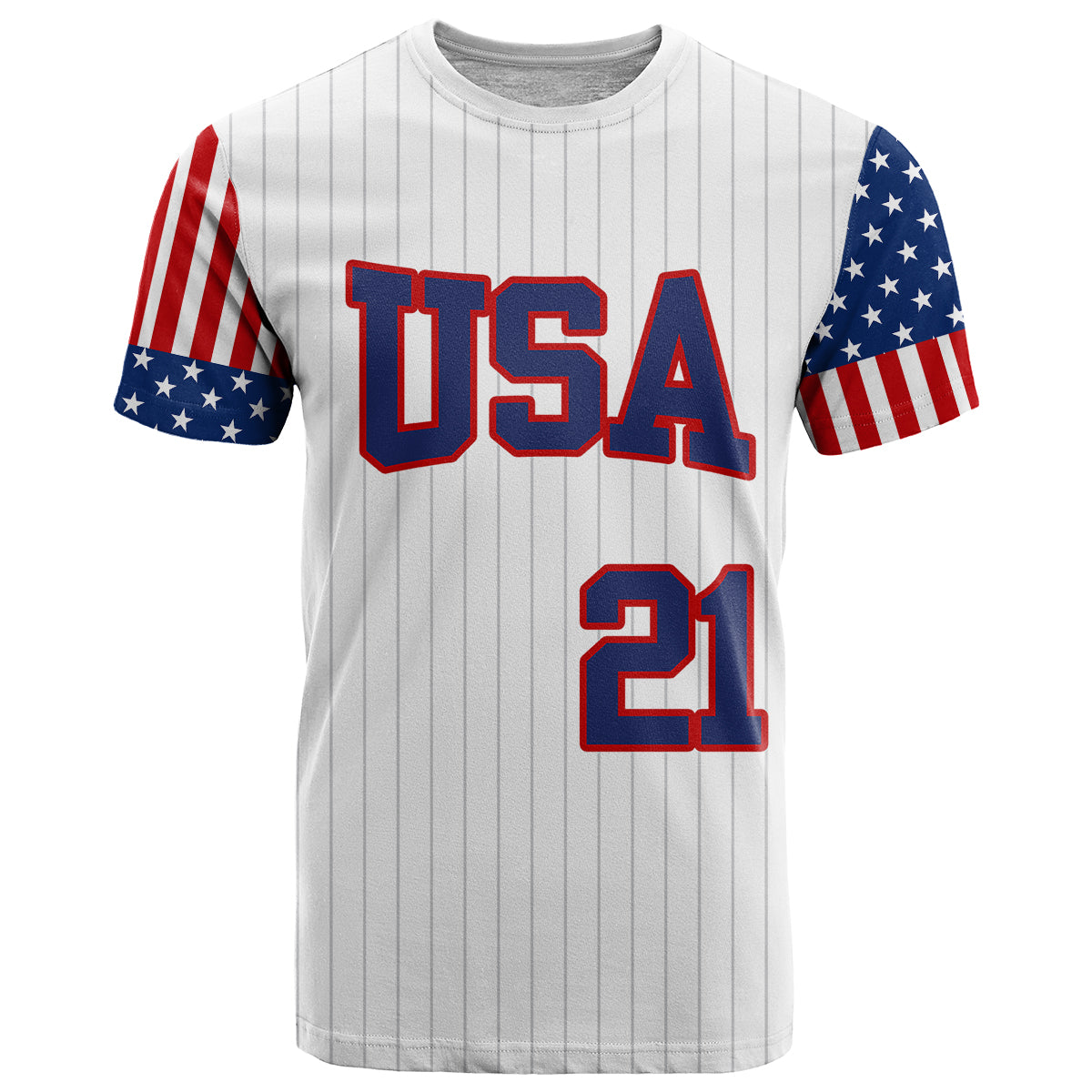 Custom United States Baseball Classic Uniform USA Flag T-Shirt Graphic Tee