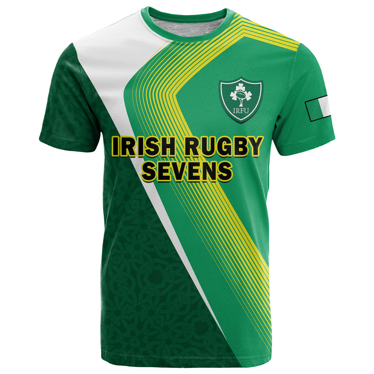 Ireland Rugby 7s Celtic Cross Shamrock T-Shirt Graphic Tee