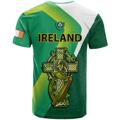 Ireland Rugby 7s Celtic Cross Shamrock T-Shirt Graphic Tee