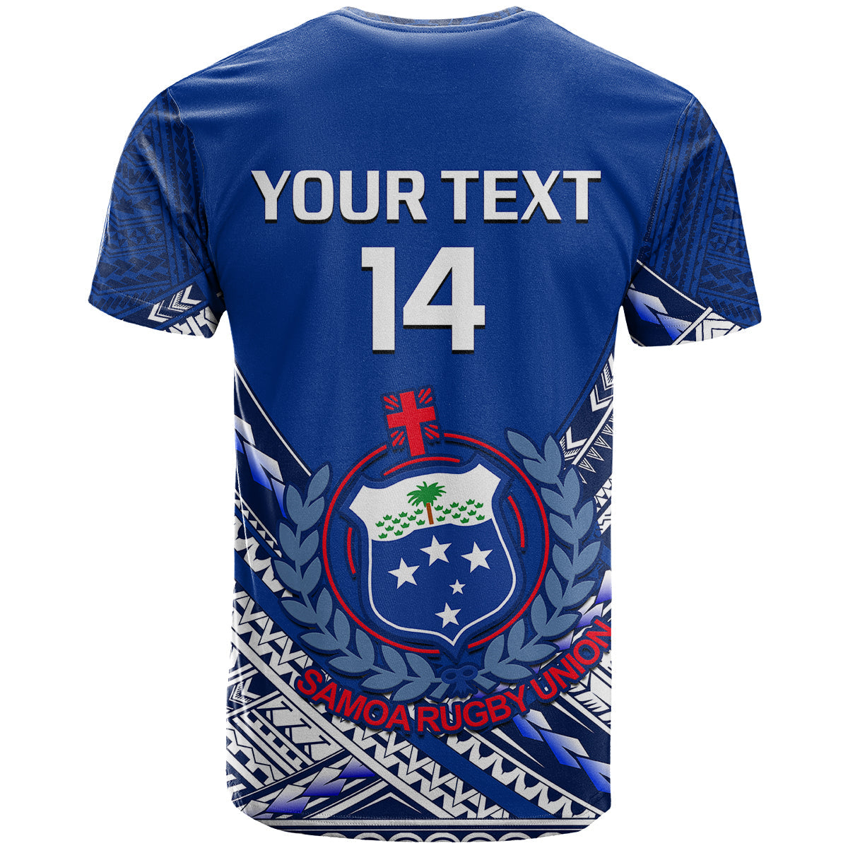 Custom Samoan Rugby Manu Samoa 7s Polynesian Pattern T-Shirt Graphic Tee