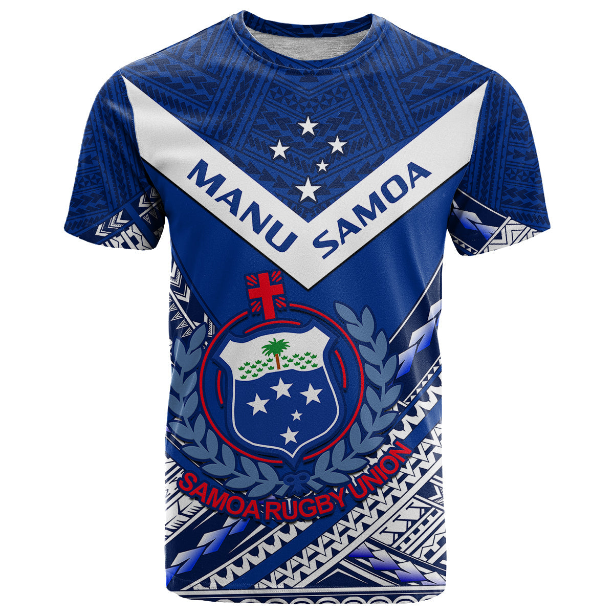 Samoan Rugby Manu Samoa 7s Polynesian Pattern T-Shirt Graphic Tee