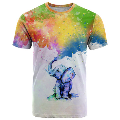 Autism Elephant Watercolor Style It's Okay To Be Different T-Shirt Graphic Tee