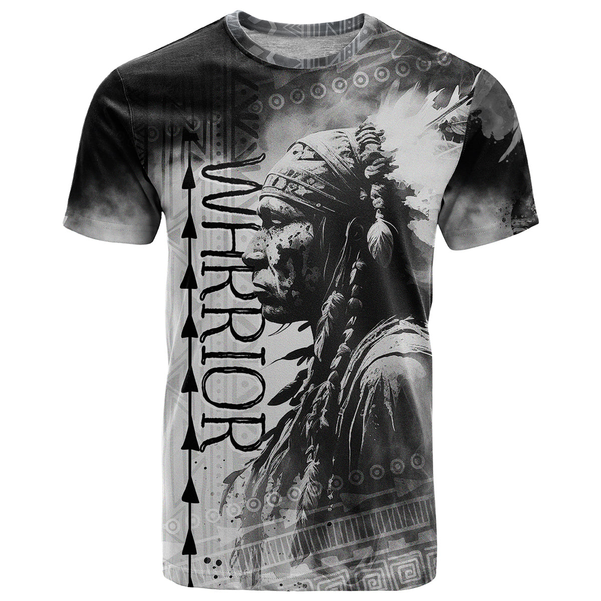 Native American Chiefs Headdress Warriors Smoking Style T-Shirt Graphic Tee