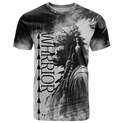 Native American Chiefs Headdress Warriors Smoking Style T-Shirt Graphic Tee