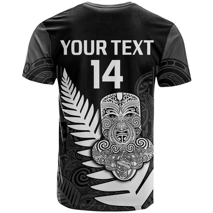 Custom Aotearoa Rugby Sevens All Black Tiki Fern T-Shirt Graphic Tee