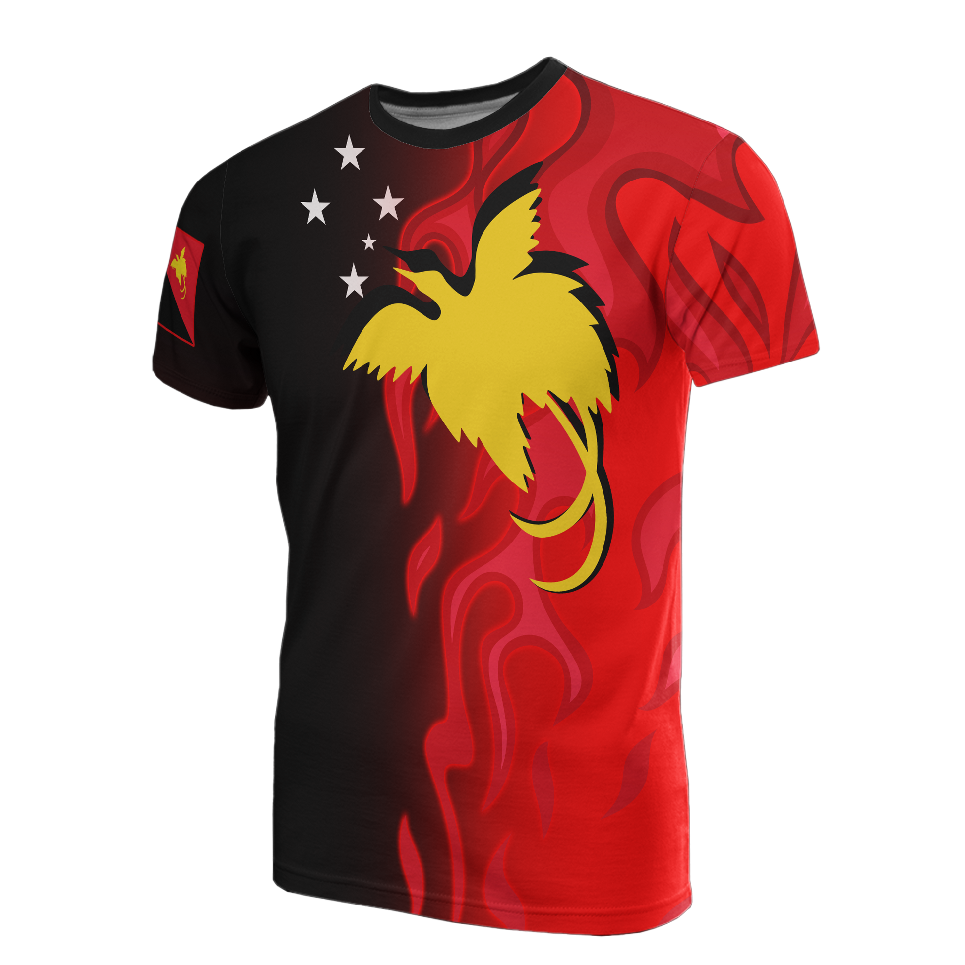 Papua New Guinea T-Shirt PNG Flag Flame Graphic Tee