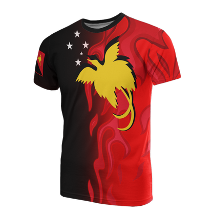 Papua New Guinea T-Shirt PNG Flag Flame Graphic Tee
