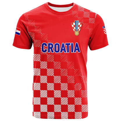 Custom Croatia Football 2022 Champions Pride T-Shirt Red Graphic Tee