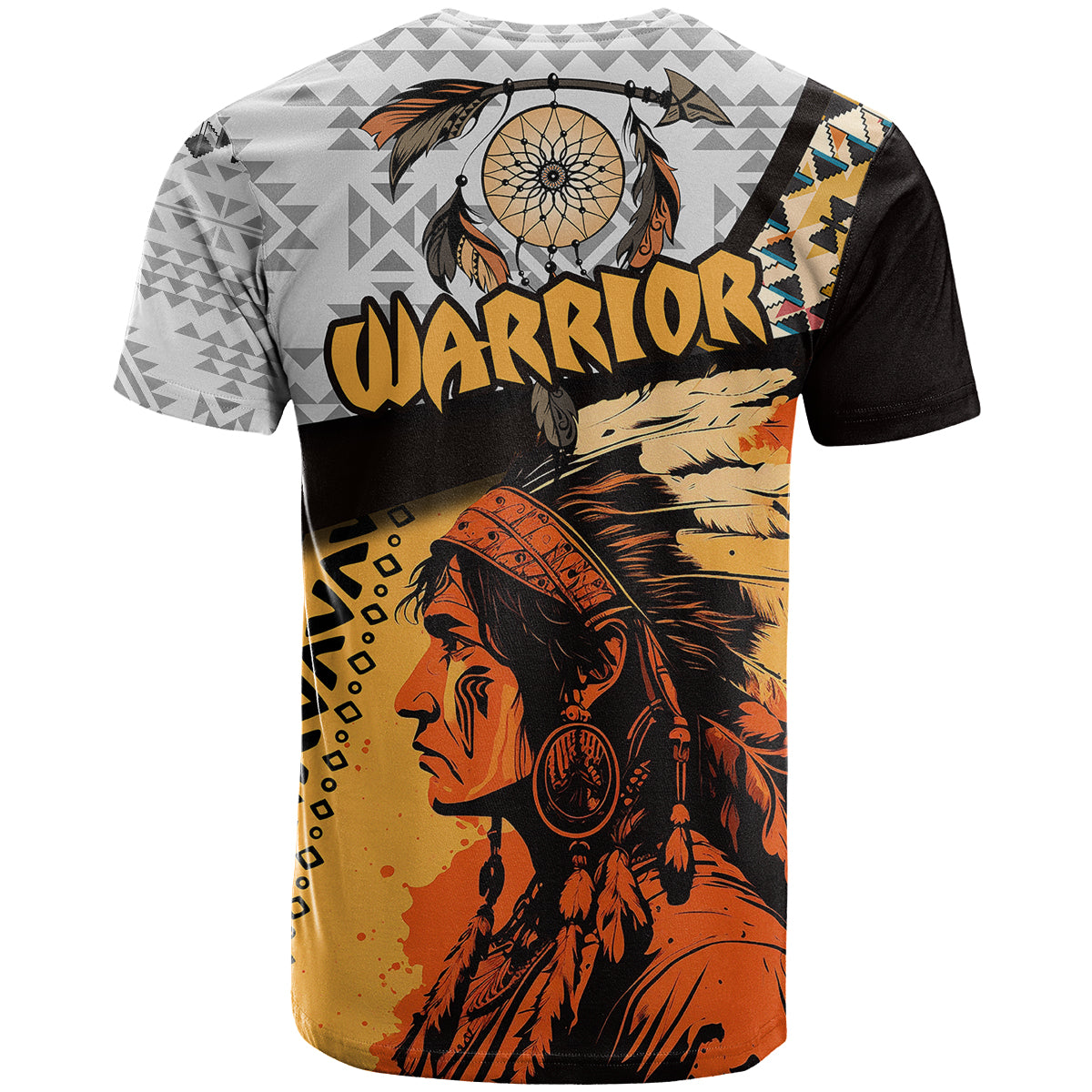 Native American Warrior Arrow Dreamcatcher African Pattern T-Shirt Graphic Tee