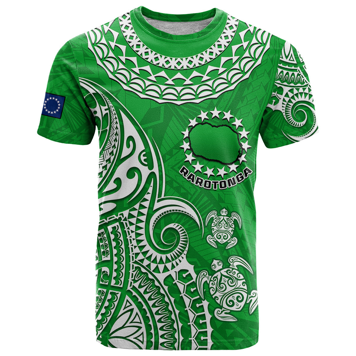 Custom Rarotonga Cook Islands Polynesian Turtle Art T-Shirt Graphic Tee