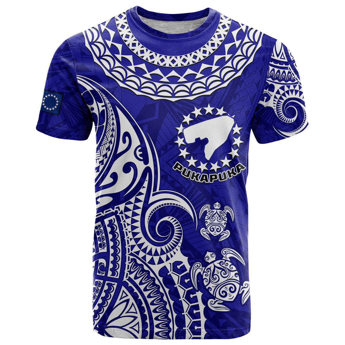 Custom Pukapuka Cook Islands Polynesian Turtle Art T-Shirt Graphic Tee