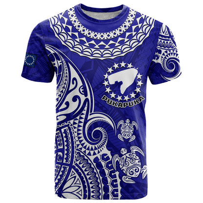 Custom Pukapuka Cook Islands Polynesian Turtle Art T-Shirt Graphic Tee