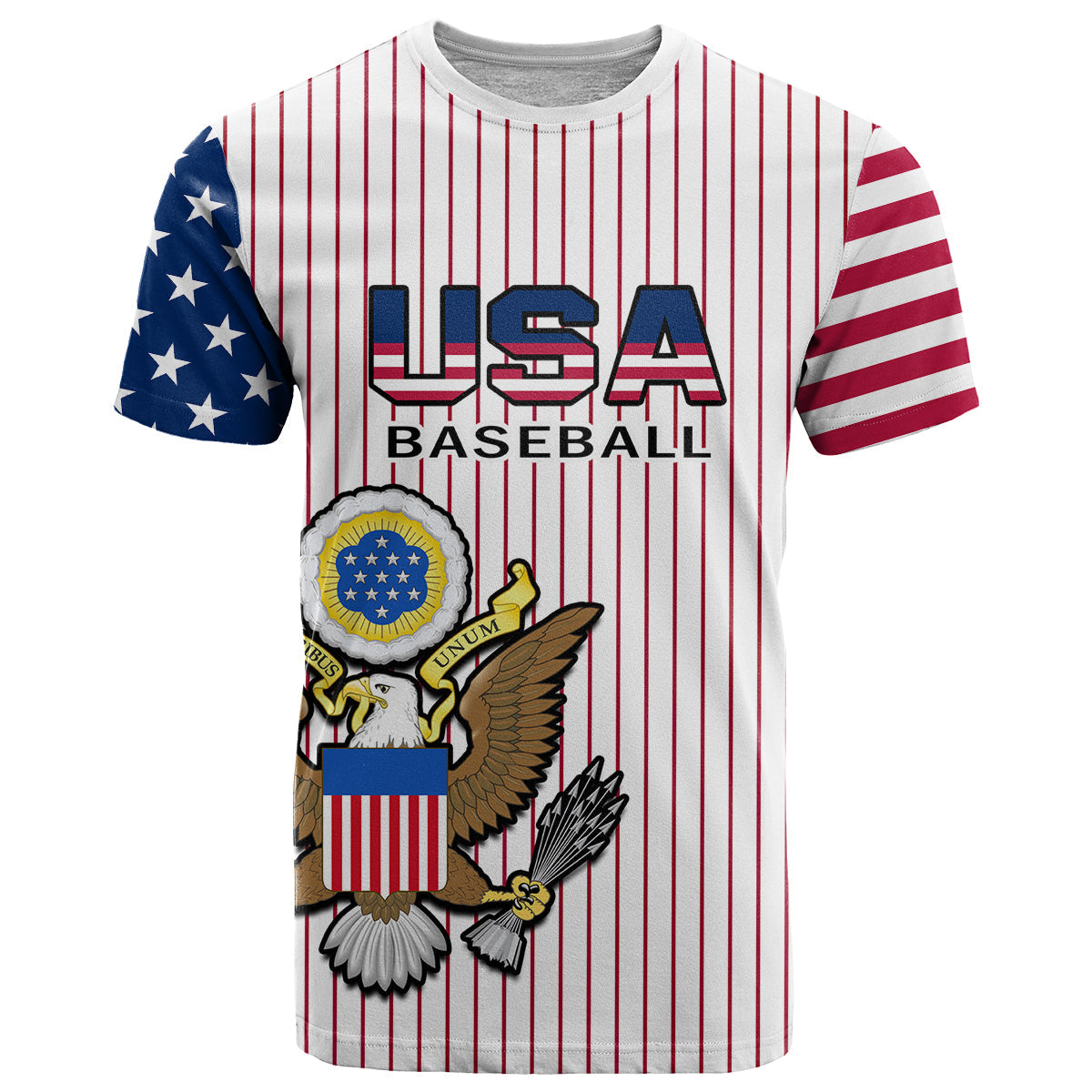 Custom United States Baseball USA Coat Of Arms T-Shirt Graphic Tee