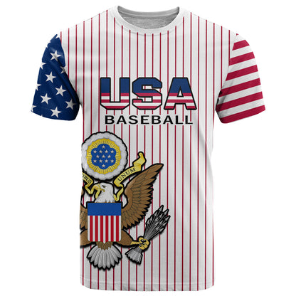 Custom United States Baseball USA Coat Of Arms T-Shirt Graphic Tee