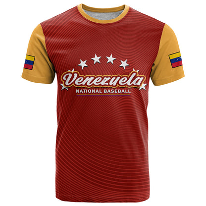 Custom Venezuela Baseball Mix Coat Of Arms T-Shirt Graphic Tee