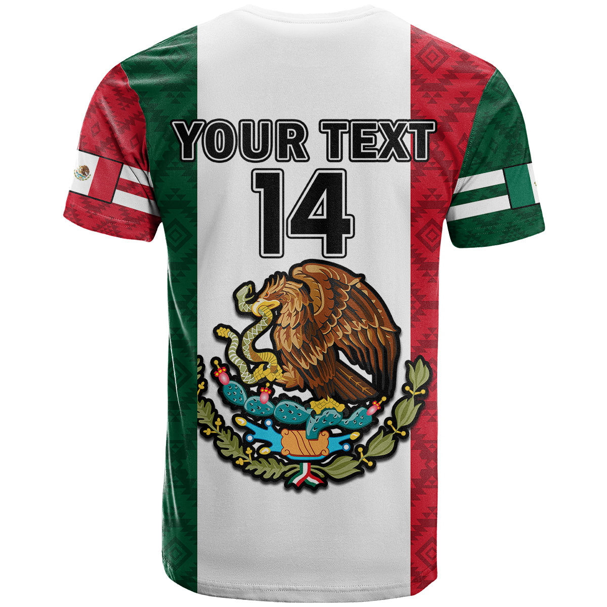 Custom Mexico Baseball Mexican Art Flag Style T-Shirt Graphic Tee