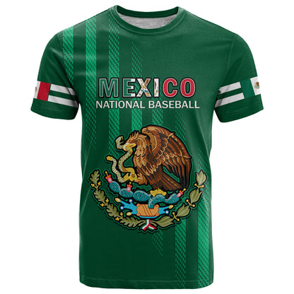Mexico Baseball Mix Coat Of Arms T-Shirt Graphic Tee