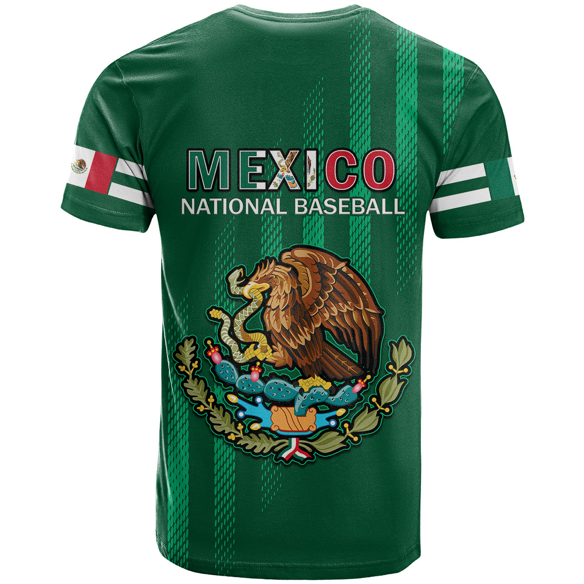 Mexico Baseball Mix Coat Of Arms T-Shirt Graphic Tee