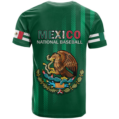 Mexico Baseball Mix Coat Of Arms T-Shirt Graphic Tee