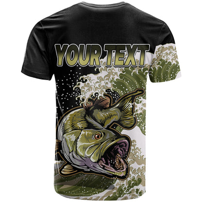 Custom Bass Fishing Gold T-Shirt Graphic Tee
