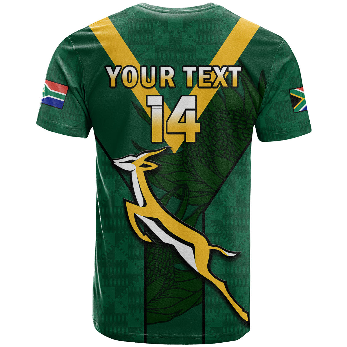 Custom South Africa Rugby Go Blitzboks Sevens T-Shirt Graphic Tee