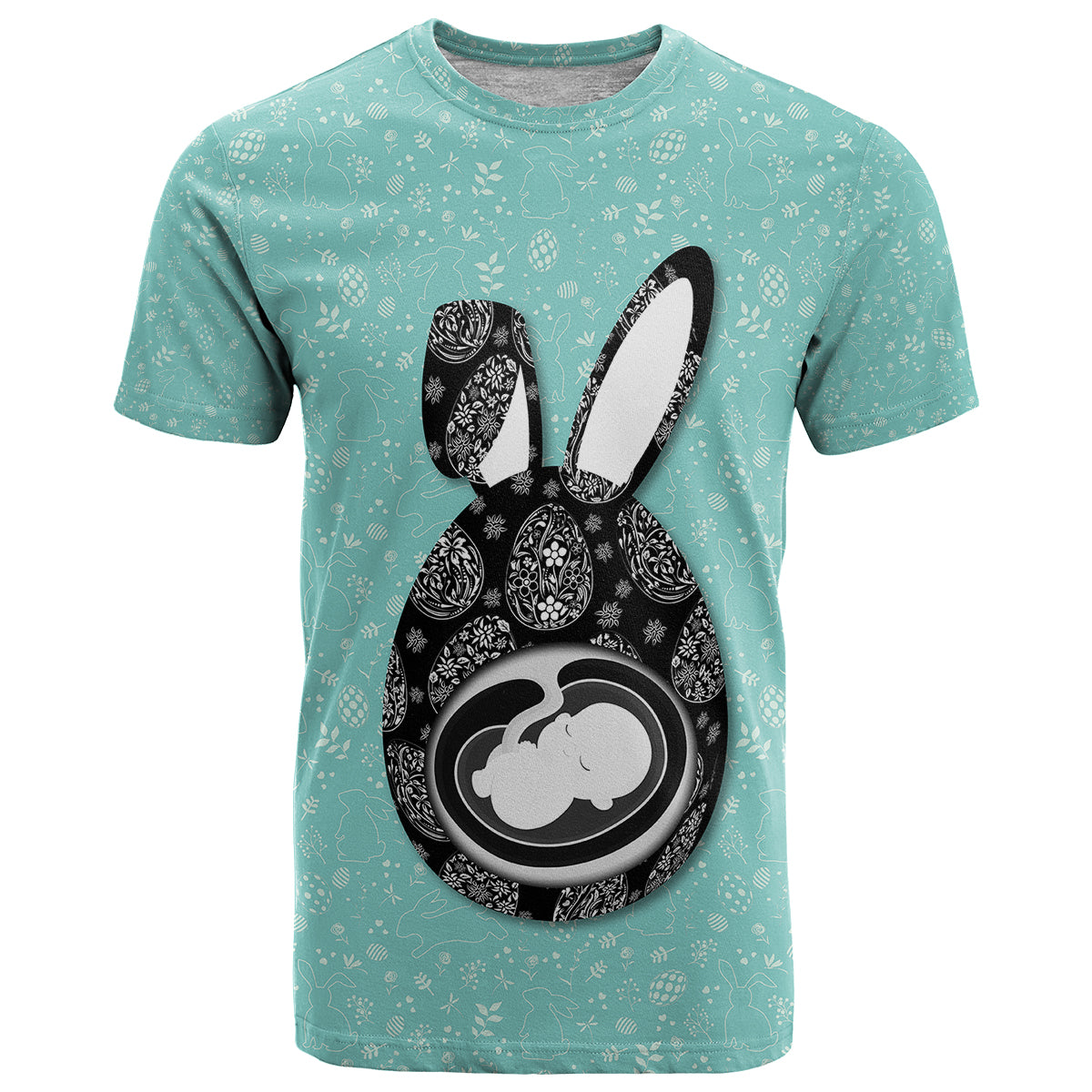 New Mom With Baby Ultrasound Easter T-Shirt Graphic Tee