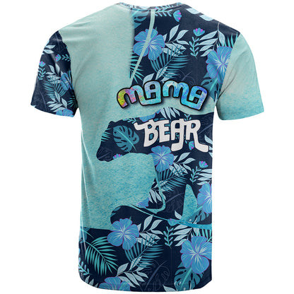 Mother's Day Floral Mama Bear T-Shirt Graphic Tee