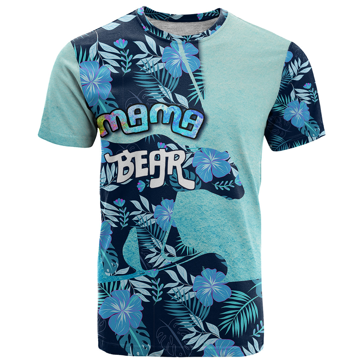 Mother's Day Floral Mama Bear T-Shirt Graphic Tee