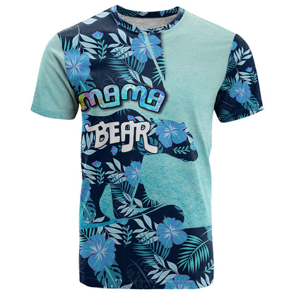Mother's Day Floral Mama Bear T-Shirt Graphic Tee