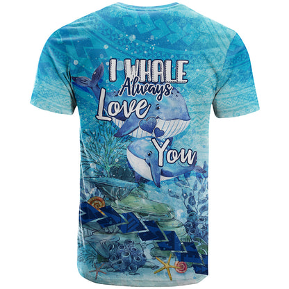 Mother and Baby Whale Mix Polynesian Style T-Shirt Graphic Tee