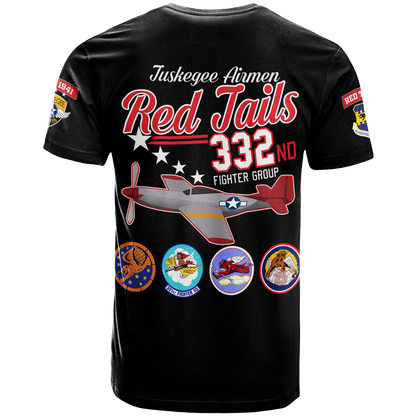 Custom Tuskegee Airmen The Red Tails Pride T-Shirt Graphic Tee