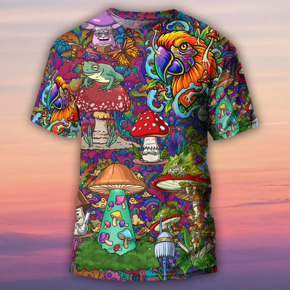 Hippie Mushroom Peace Lover T-Shirt Graphic Tee