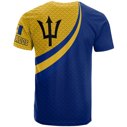 Barbados T-Shirts Barbados Coat Of Arms And Flag Color Graphic Tee