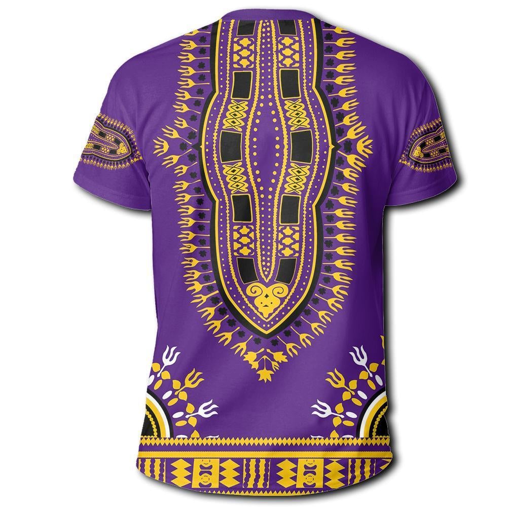 African T-Shirt Dashiki Purple T-Shirt Graphic Tee