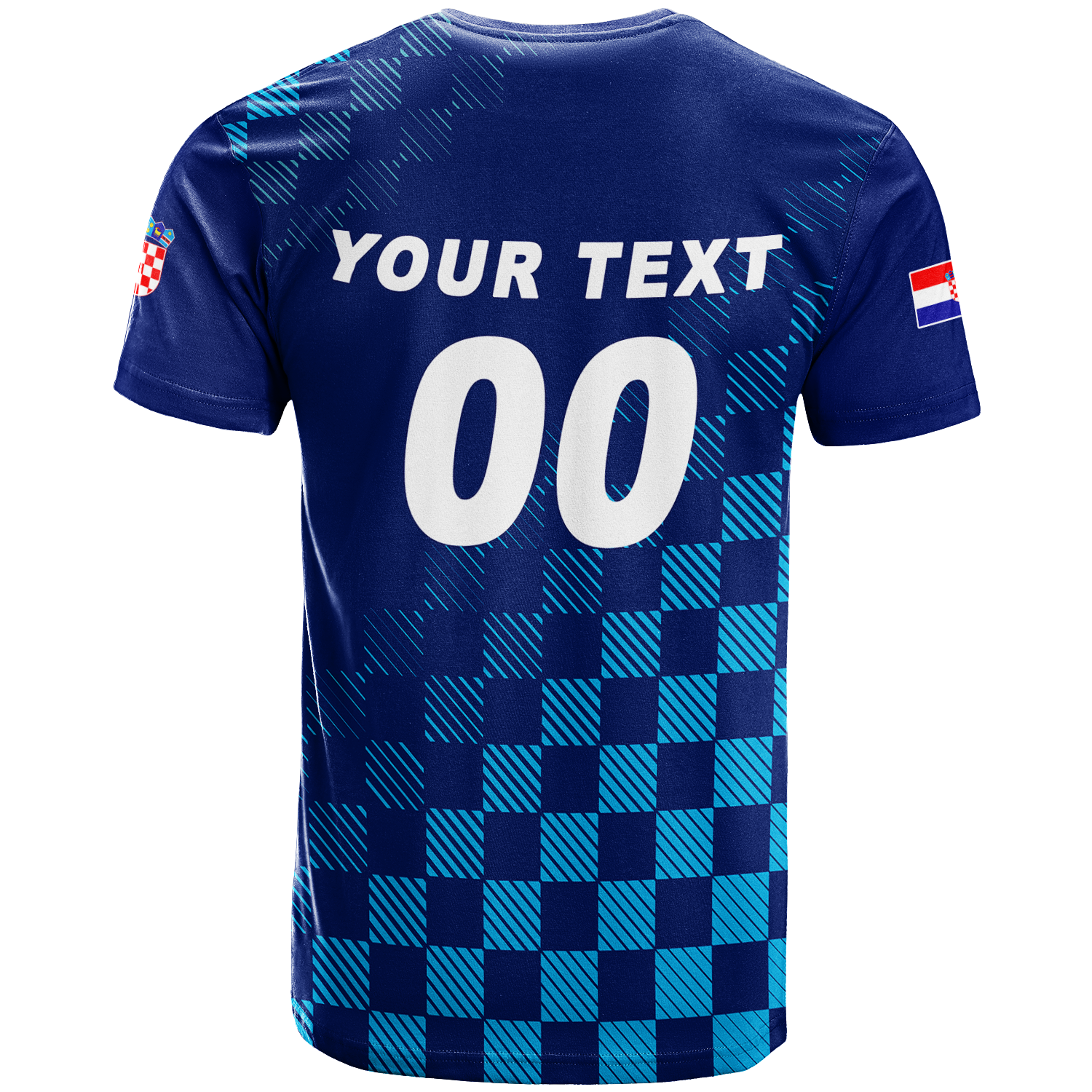 Custom Croatia Football 2022 Champions Pride T-Shirt Blue Graphic Tee